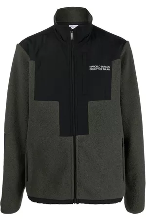 MARCELO BURLON Logo-print zip-fastening jacket