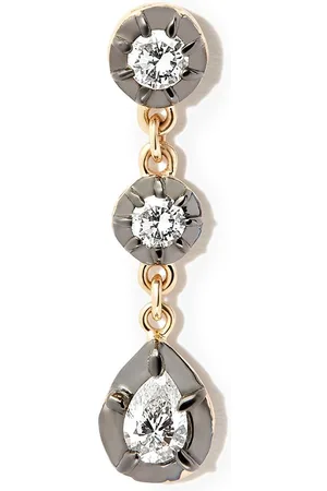 JACQUIE AICHE 14kt yellow triple diamond drop earrings