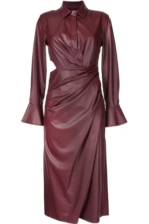 Simkhai Ruched faux leather maxi dress