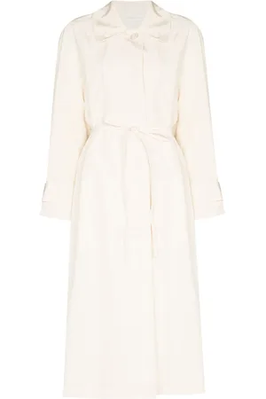 Gia Studios Funnel-neck belted trench coat