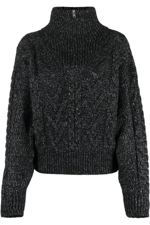 Ganni High-neck ribbed-knit jumper