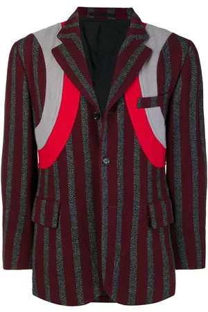 Comme des Garçons Striped appliqué blazer