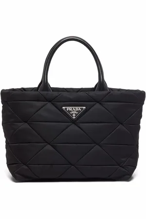 Prada Re-Nylon triangle-logo plaque padded tote bag