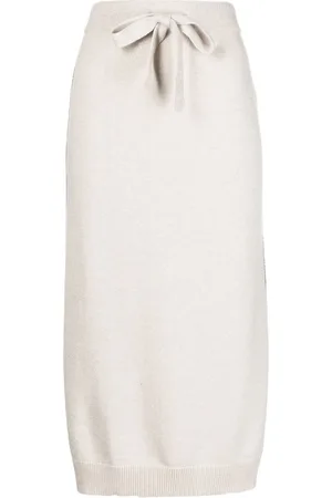 N.PEAL Side-slit cashmere skirt