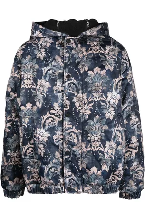 VERSACE Floral-print padded jacket