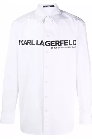 Karl Lagerfeld Men Shirts - Logo-print organic-cotton shirt