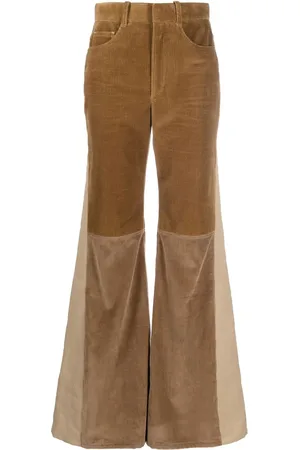 Chloé Corduroy panelled flared trousers
