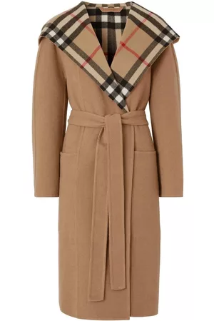 Burberry Checked-detail wrap coat