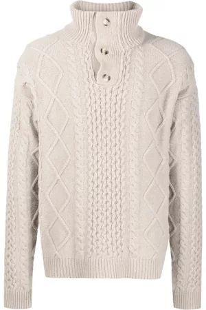 Nanushka Button-collar cable-knit jumper