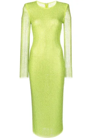 Self-Portrait Hot Fix perforated midi dress