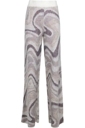 TWENTY MONTREAL Spectrum "Off " swirl-effect wide-leg trousers