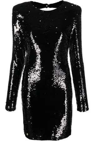 Philipp Plein Long-sleeved sequin-embellished dress