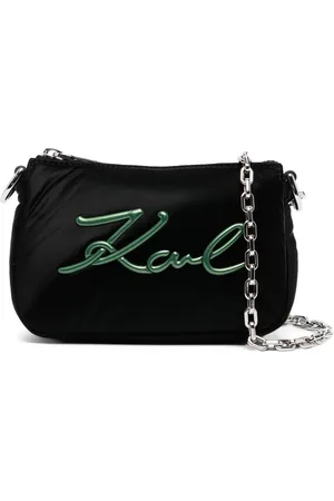 Karl Lagerfeld K/Guitar leather clutch bag, Black