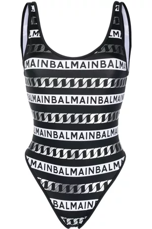 Balmain Logo-print open back swimsuit