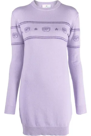 Chiara Ferragni Intarsia-knit logo mini dress