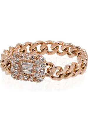Shay 18kt rose diamond chain-link ring