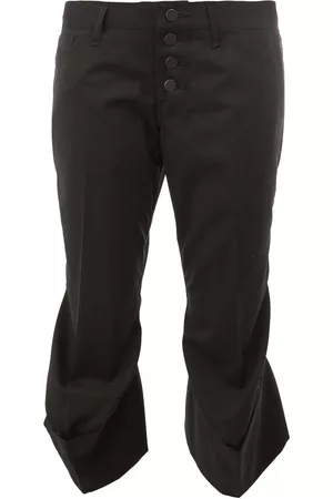 Christopher Nemeth Pleated Cropped Wool Trousers - Black