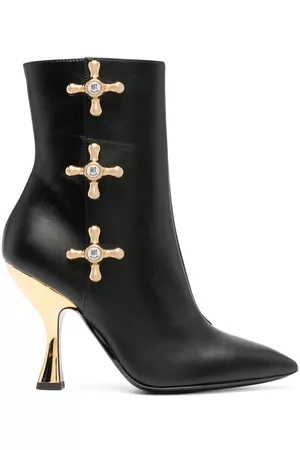 Moschino 100mm faucet-detail leather boots