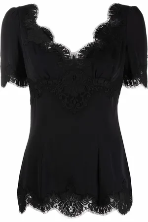 Dolce & Gabbana Lace-trim V-neck blouse