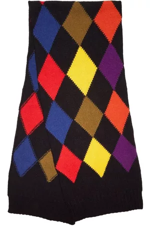 La DoubleJ Argyle-check knitted scarf