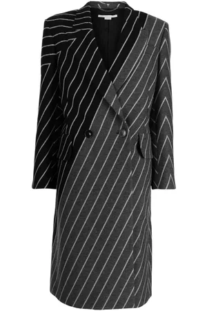 Stella McCartney Multi-way stripe double-breasted coat