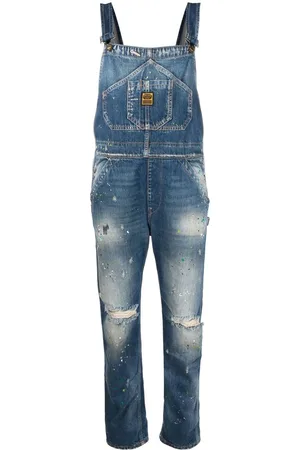 WASHINGTON DEE CEE Women Dungarees - Paint-splattered distressed dungarees