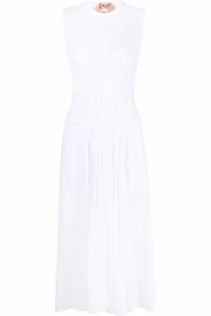 Nº21 Gathered waist sleeveless midi dress