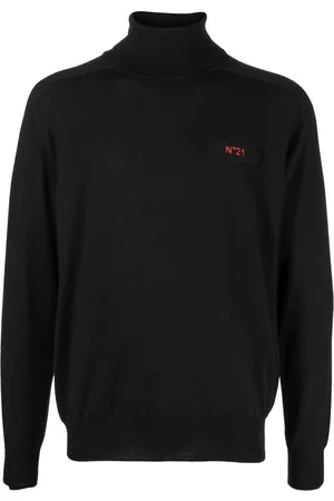Nº21 Men Jumpers - Logo-patch roll-neck sweater