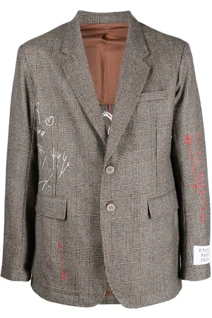 Etudes Scribble-print single-breasted blazer