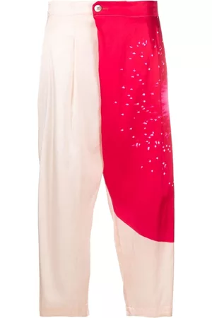 PLEATS PLEASE ISSEY MIYAKE Colour-block cropped trousers