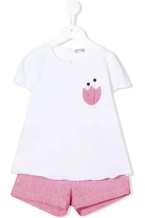 Il gufo Check-print two-tone tracksuit set