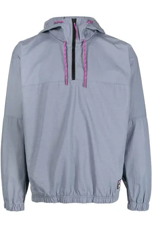 Fila Men Sports Jackets - Hooded cotton zipped pullover jacket