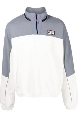 Fila Men Jumpers - Logo-patch half-zip sweater