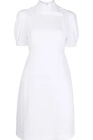 SHIATZY CHEN Band-collar short-sleeved dress