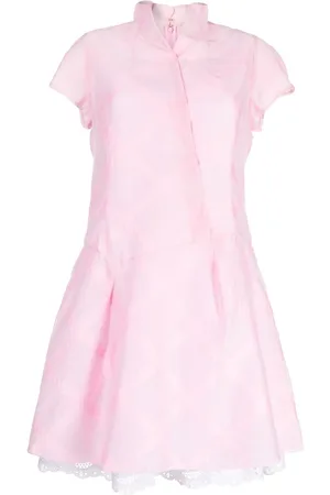 SHIATZY CHEN Lace-underlay cotton dress