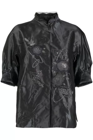 SHIATZY CHEN Embroidered silk puff-sleeve jacket