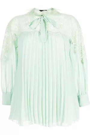 SHIATZY CHEN Pleated lace-collared blouse