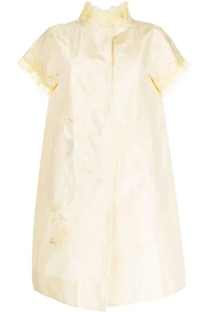 SHIATZY CHEN Silk embroidered ruffle-trim coat