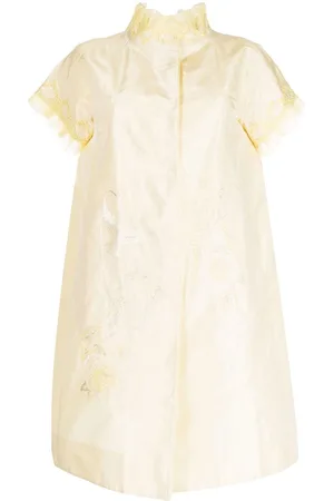 SHIATZY CHEN Silk embroidered ruffle-trim coat