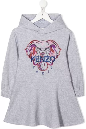 Kenzo Elephant-embroidered hooded dress