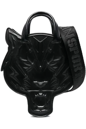 Philipp Plein Tiger-head leather tote bag