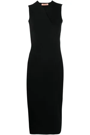 YVES SALOMON Wrapped V-neck midi dress