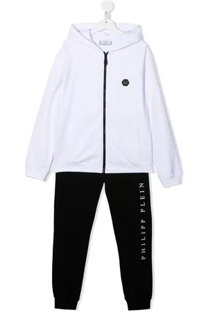 Philipp Plein TEEN logo-print two-tone tracksuit set