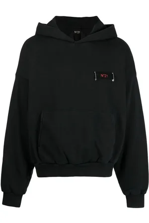 Nº21 Men Sweatshirts - Logo-patch pin-detail hoodie