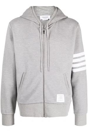 Thom Browne Logo-patch zip-up hoodie