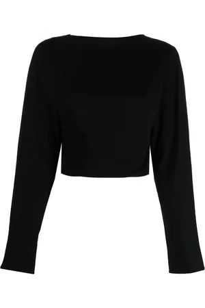 RTA V-neck long-sleeve cropped top