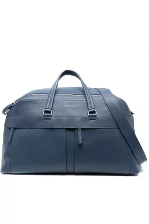 Orciani Men Luggage - Logo-detail leather weekend bag