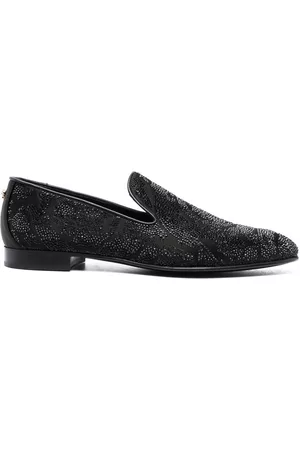 VERSACE Barocco Silhouette rhinestone-embellished loafers