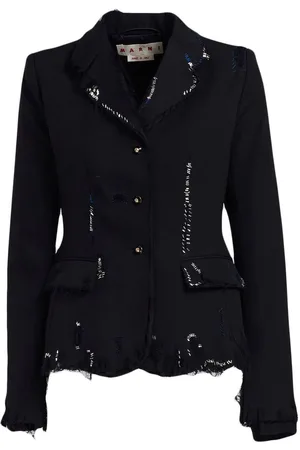 Marni Distressed-effect single-breasted blazer