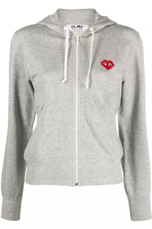 Comme des Garçons Embroidered heart zipped hoodie